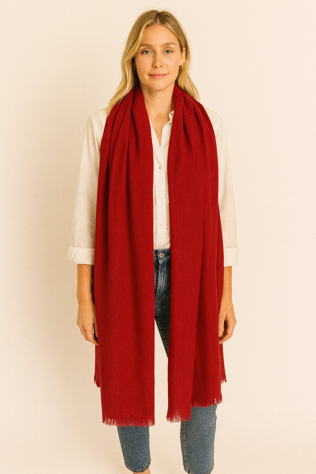 Red Cashmere Scarf
