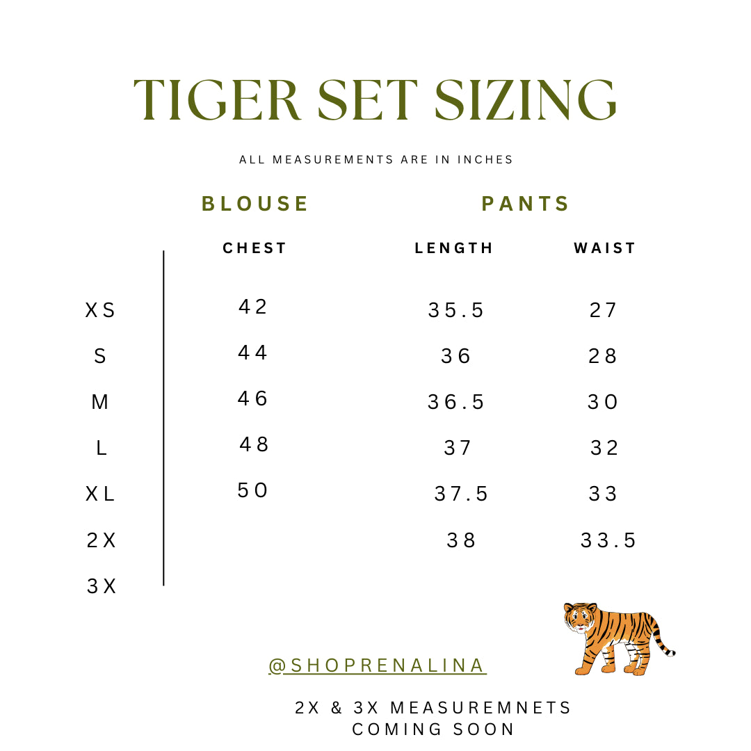 Pink Tiger Pant Set (Blouse & Pants)